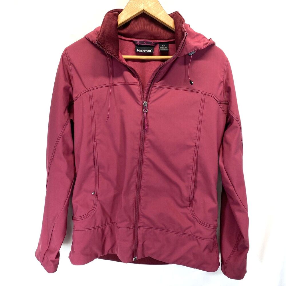 MARMOT Jacket Women's Size M Burgundy Full Zip Up Jacket Hooded RN79448